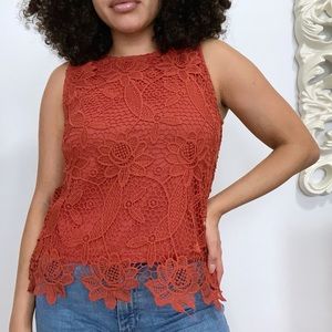 Lace Tank with Back Slit